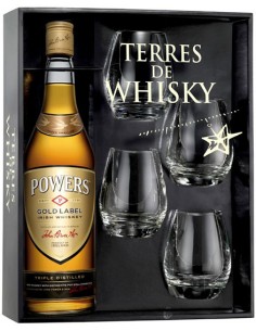 Coffret + 4 Verres - Powers Gold Label - Whisky Irlandais - Chai N°5
