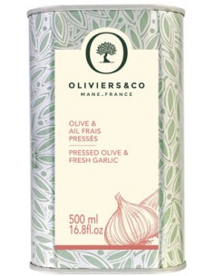 Huile d'Olive & Ail Frais Pressés 500 ml - Oliviers & Co - Chai N°5