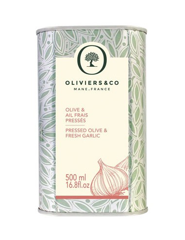 Huile d'Olive & Ail Frais Pressés 500 ml - Oliviers & Co - Chai N°5