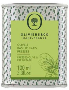 Huile d'Olive & Basilic Frais Pressés 100 ml - Oliviers & Co - Chai N°5