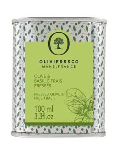 Huile d'Olive & Basilic Frais Pressés 100 ml - Oliviers & Co - Chai N°5