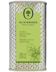 Huile d'Olive & Basilic Frais Pressés 250 ml - Oliviers & Co - Chai N°5