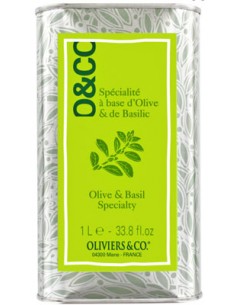 Huile d'Olive & Basilic Frais Pressés 1 L - Oliviers & Co - Chai N°5