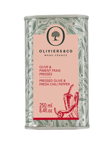 Huile d'Olive & Piment Frais Pressés 250 ml - Oliviers & Co - Chai N°5