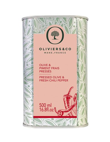 Huile d'Olive & Piment Frais Pressés 500 ml - Oliviers & Co - Chai N°5