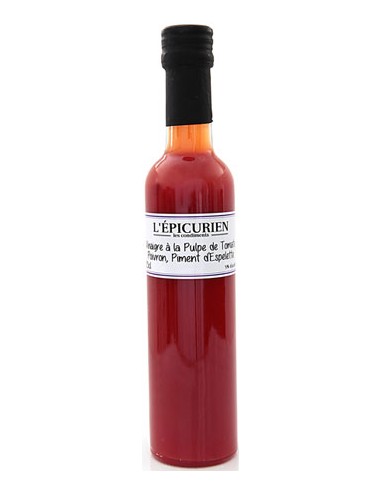 Vinaigre à la Puple de Tomate, Poivron et Piment d'Espelette  25 cl - L'Epicurien - Chai N°5