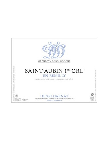 Vin Saint-Aubin Premier Cru 2016 En Remilly - Henri Darnat - Chai N°5